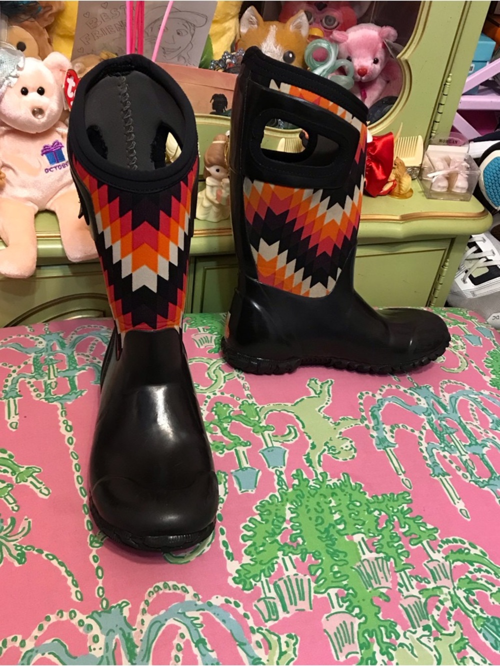 Bogs Kids North Hampton Native Print Waterproof Insulated Boot size 13